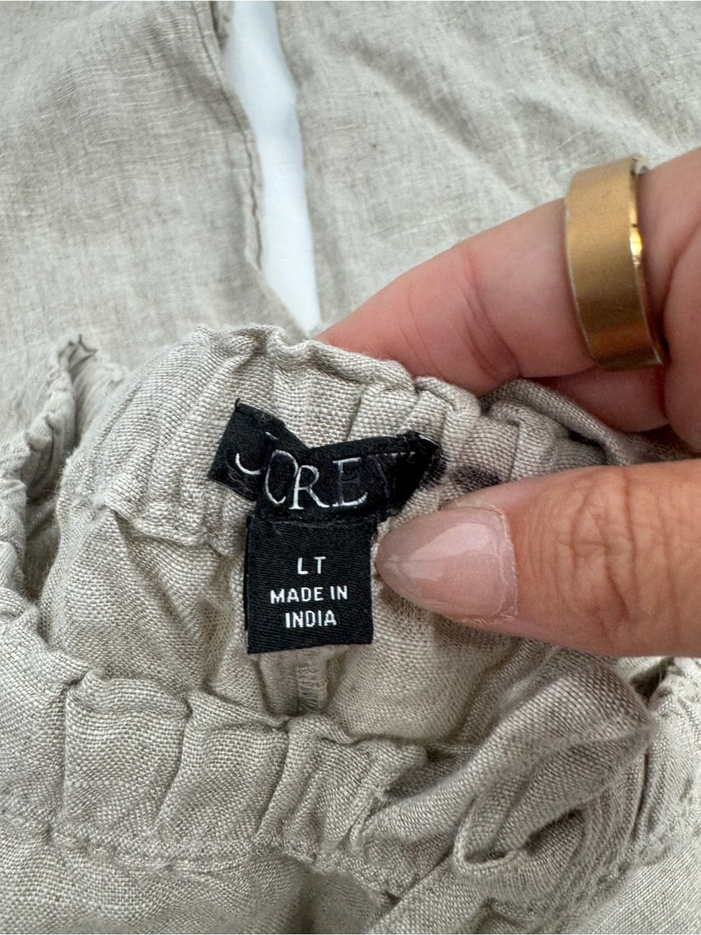 J. Crew Soleil Pants Flax Linen High Waist Soft Comfy Casual Natural Size LT